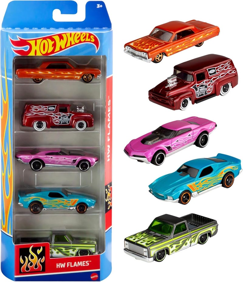Hot Wheels مجموعة سيارات هوت ويلز الأساسية 5 قطع - سيارات مصبوبة متنوعة - Image 1